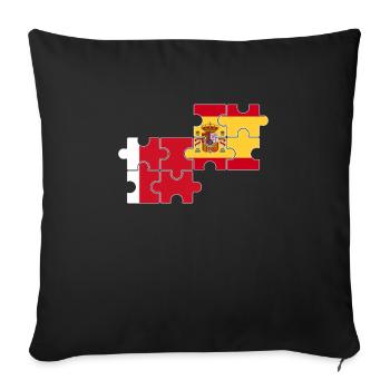 Dubaï Espagne Drapeau espagnol Dubaier - Housse de coussin décorative 45 x 45 cm - noir - Devant