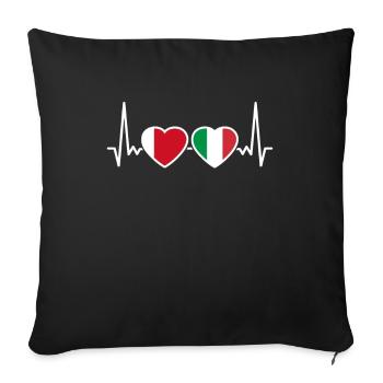 Dubai, Italy, Heartbeat, Flag, Dubaier - Sofa pillowcase 17,3'' x 17,3'' (45 x 45 cm) - black - Front