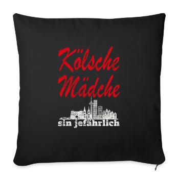 Karneval Kölsche Mädche Köln Kölsch Viva Colonia - Sofakissenbezug 45 x 45 cm - Schwarz - Vorne