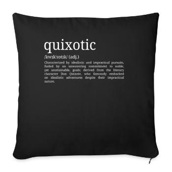 Quixotic - Dictionary Definition - Sofa pillowcase 17,3'' x 17,3'' (45 x 45 cm) - black - Front