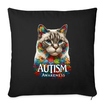 Autism Awareness puzzles piece - Sofakissenbezug 45 x 45 cm - Schwarz - Vorne
