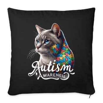 Autism Awareness puzzles piece - Sofakissenbezug 45 x 45 cm - Schwarz - Vorne