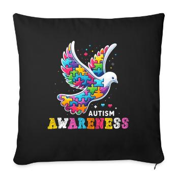 Autism Awareness puzzles piece - Sofa pillowcase 17,3'' x 17,3'' (45 x 45 cm) - black - Front