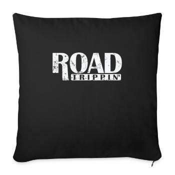 Road Trippin' Auto Route Aventure - Housse de coussin décorative 45 x 45 cm - noir - Devant