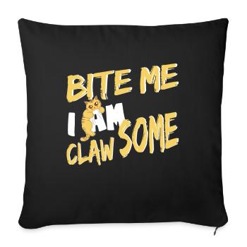 Mords-moi, je suis Griffe-un chat mordant - Housse de coussin décorative 45 x 45 cm - noir - Devant