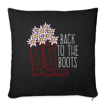Red Rain Boots and Flowers - Sofa pillowcase 17,3'' x 17,3'' (45 x 45 cm) - black - Front