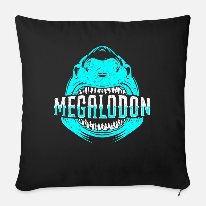 Megalodon Shark - Sofa pillowcase 17,3'' x 17,3'' (45 x 45 cm) - black