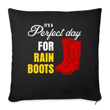 Rain Boots - Sofa pillowcase 17,3'' x 17,3'' (45 x 45 cm) - black - Front