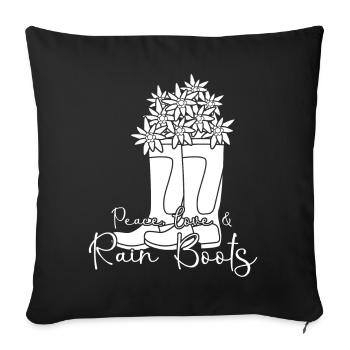 Rain Boots with Flowers - Sofa pillowcase 17,3'' x 17,3'' (45 x 45 cm) - black - Front