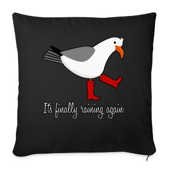 Seagull Rain Boots Gull - Sofa pillowcase 17,3'' x 17,3'' (45 x 45 cm) - black - Front