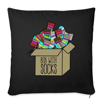 Chaussettes d’hiver Chaussettes en laine dans une boîte - Housse de coussin décorative 45 x 45 cm - noir - Devant