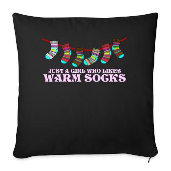 Chaussettes d’hiver Chaussettes en laine - Housse de coussin décorative 45 x 45 cm - noir - Devant