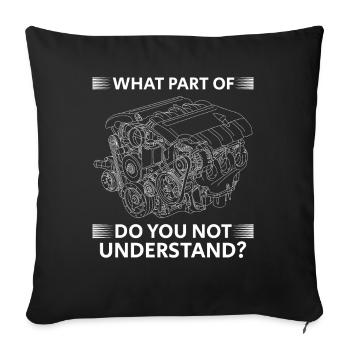 Qu’est-ce qu’un.. Ne comprenez-vous pas ? Sagesse humoristique - Housse de coussin décorative 45 x 45 cm - noir - Devant