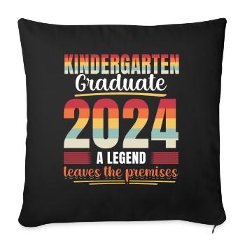 Stolzer Kindergartenabgänger 2024 - Sofakissenbezug 45 x 45 cm - Schwarz - Vorne