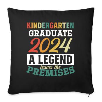 Stolzer Kindergartenabgänger 2024 - Sofakissenbezug 45 x 45 cm - Schwarz - Vorne