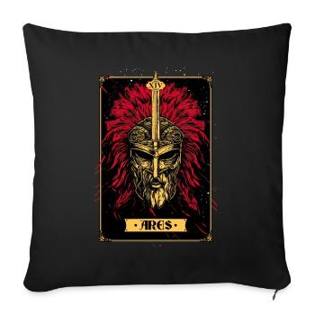 Ares Greek God Mythical Pantheon Tarot Card - Sofakissenbezug 45 x 45 cm - Schwarz - Vorne