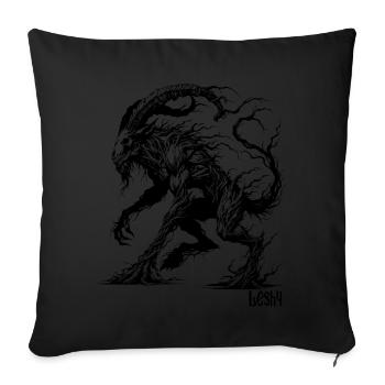 Slave, Leshy Créature mythique, Païen, Forêt, Nature - Housse de coussin décorative 45 x 45 cm - noir - Devant