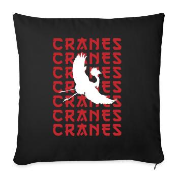 CRANES Stylish Bird Silhouette - Sofa pillowcase 17,3'' x 17,3'' (45 x 45 cm) - black - Front