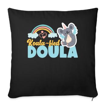 Doula accoucheuse Koala - Housse de coussin décorative 45 x 45 cm - noir - Devant