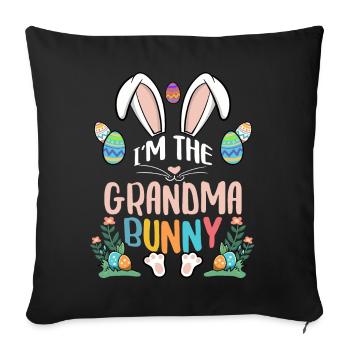 Je suis la grand-mère lapin - Housse de coussin décorative 45 x 45 cm - noir - Devant