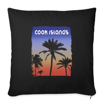 Cook Islands French Polynesia Sunset Vacation - Sofa pillowcase 17,3'' x 17,3'' (45 x 45 cm) - black - Front