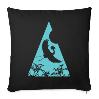 Crane Origami Geometry Creativity - Sofa pillowcase 17,3'' x 17,3'' (45 x 45 cm) - black - Front