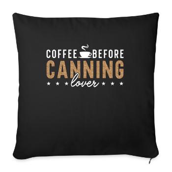 Amateur de café en conserve avant l’amateur de café en conserve - Housse de coussin décorative 45 x 45 cm - noir - Devant