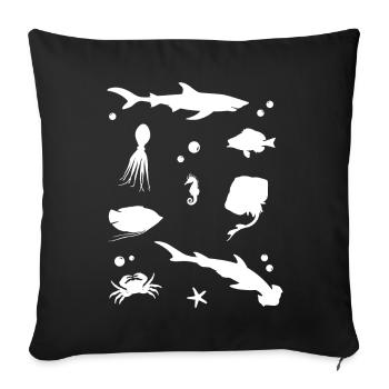 Oceanic Shadow Play Elegant Deep Sea - Sofa pillowcase 17,3'' x 17,3'' (45 x 45 cm) - black - Front