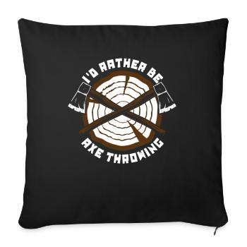 Je préfère être hache lancer hache lancer jeu hache - Housse de coussin décorative 45 x 45 cm - noir - Devant