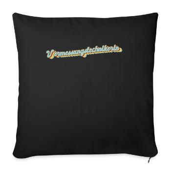 Cadeau de Graduation arpenteur - Housse de coussin décorative 45 x 45 cm - noir - Devant