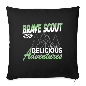 Brave Scout Delicious Adventures Scouting vibes - Sofa pillowcase 17,3'' x 17,3'' (45 x 45 cm) - black - Front