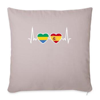 Gabon Spain Vintage Heartbeat Flag Gabonese - Sofa pillowcase 17,3'' x 17,3'' (45 x 45 cm) - light taupe - Front