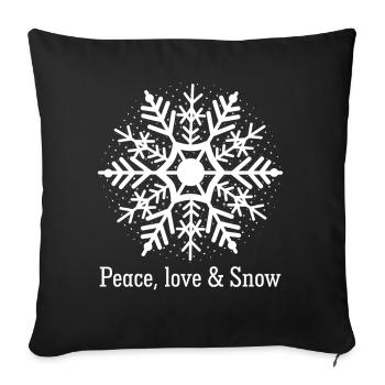 Flocon de neige Flocons de neige Neige - Housse de coussin décorative 45 x 45 cm - noir - Devant