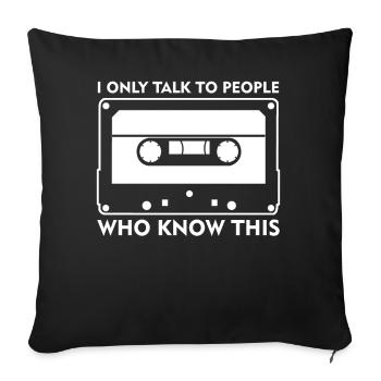 Cassette 80s Cassettes 90s - Sofakissenbezug 45 x 45 cm - Schwarz - Vorne