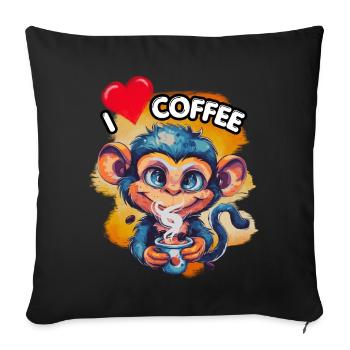 I LOVE Coffee, Indulgence, Caffeine, Coffee Love, Fun, - Sofa pillowcase 17,3'' x 17,3'' (45 x 45 cm) - black - Front