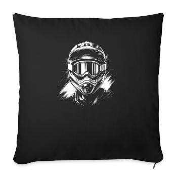Vélo de montagne de descente Motocross cadeau - Housse de coussin décorative 45 x 45 cm - noir - Devant