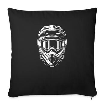 VTT Motocross Descente Idée Cadeau VTT - Housse de coussin décorative 45 x 45 cm - noir - Devant
