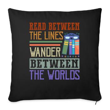 Dicton de rat de bibliothèque - lecteur de livre passionné - Housse de coussin décorative 45 x 45 cm - noir - Devant