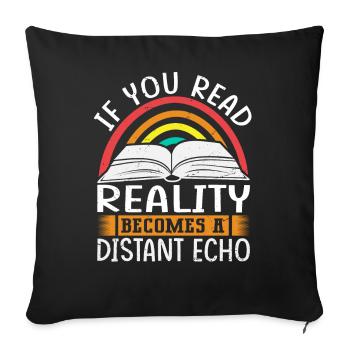 Dicton de livre inspirant - lecteur de livre - Housse de coussin décorative 45 x 45 cm - noir - Devant