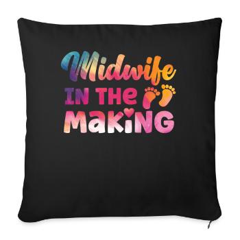 Nurse Midwife Birth Worker Student - Sofa pillowcase 17,3'' x 17,3'' (45 x 45 cm) - black - Front