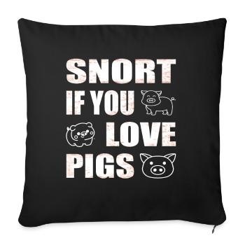 Sniffez si vous aimez les cochons Éleveur de porcs - Housse de coussin décorative 45 x 45 cm - noir - Devant