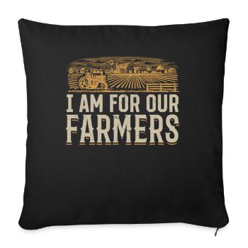 Soutenez nos agriculteurs - pour nos agriculteurs - Housse de coussin décorative 45 x 45 cm - noir - Devant