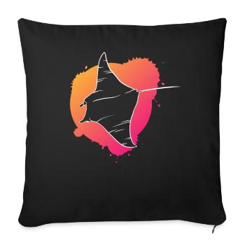 Cadeau d’oeuvre d’art coloré Ray Aqua - Housse de coussin décorative 45 x 45 cm - noir - Devant