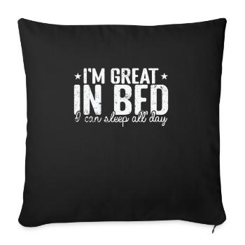 Je suis super au lit, je peux dormir toute la journée Schlafen - Housse de coussin décorative 45 x 45 cm - noir - Devant