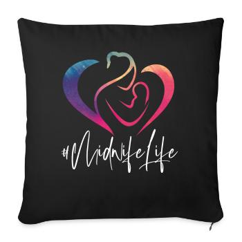 Nurse Midwife Birth Worker Rainbow - Sofakissenbezug 45 x 45 cm - Schwarz - Vorne