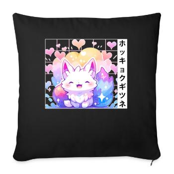 Cute Arctic Fox Kawaii Japanese Anime Aesthetic - Sofakissenbezug 45 x 45 cm - Schwarz - Vorne