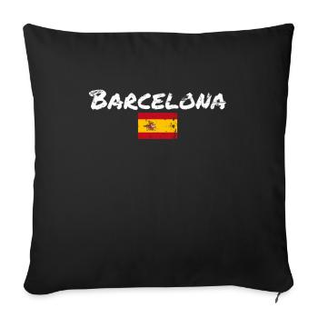 Barcelona Vintage Spain Spanish Flag Spanish - Sofa pillowcase 17,3'' x 17,3'' (45 x 45 cm) - black - Front