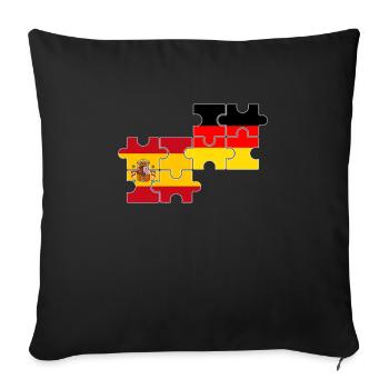 Spanien Deutschland Flagge Deutscher Spanier - Sofakissenbezug 45 x 45 cm - Schwarz - Vorne