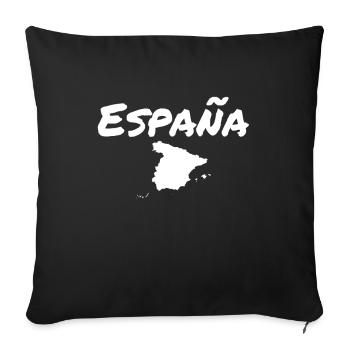 España Spanien Karte Spanische Spanier - Sofakissenbezug 45 x 45 cm - Schwarz - Vorne