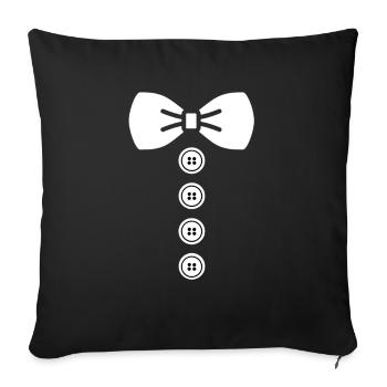 Cravate de costume - Housse de coussin décorative 45 x 45 cm - noir - Devant